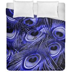 Purple Peacock Feather Duvet Cover Double Side (california King Size)