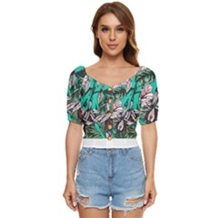 Tropical T- Shirt Tropical Fashion Aloha T- Shirt Button Up Blouse