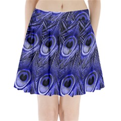 Purple Peacock Feather Pleated Mini Skirt