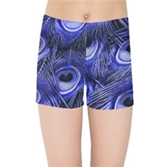 Purple Peacock Feather Kids  Sports Shorts