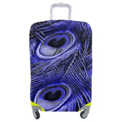 Purple Peacock Feather Luggage Cover (medium) by Jancukart