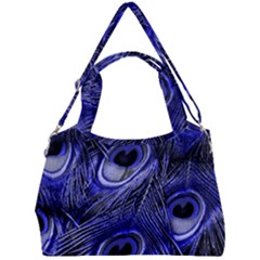 Purple Peacock Feather Double Compartment Shoulder Bag