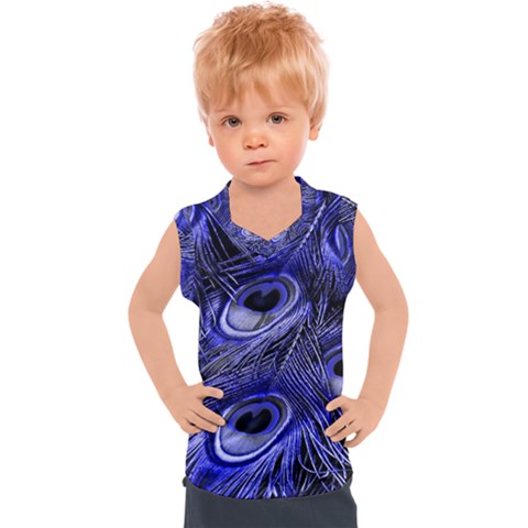 Purple Peacock Feather Kids  Sport Tank Top by Jancukart