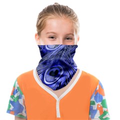 Purple Peacock Feather Face Covering Bandana (kids)