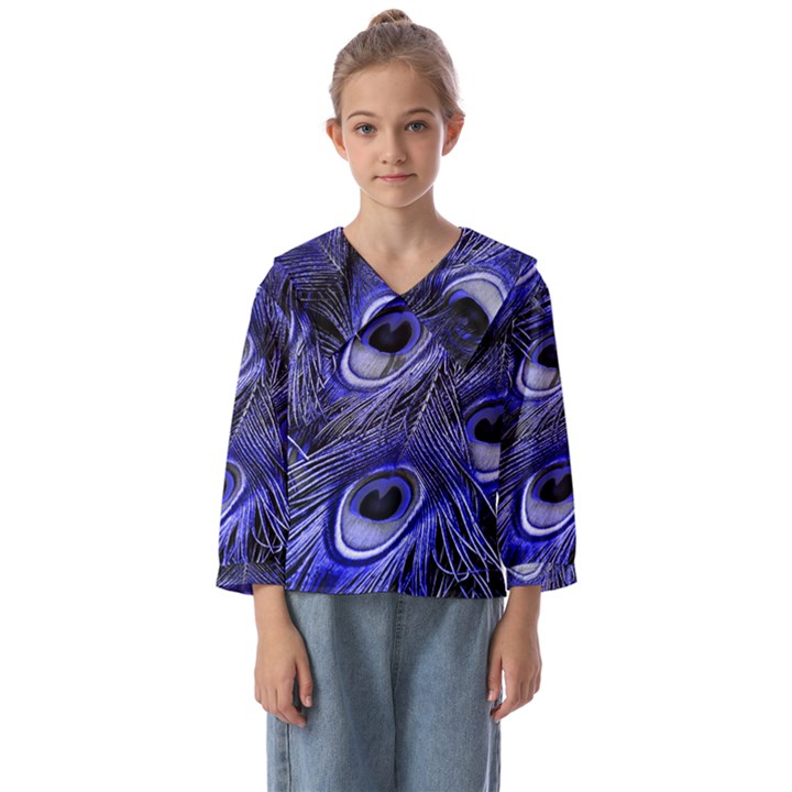 Purple Peacock Feather Kids  Sailor Shirt