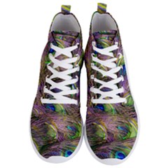 Green Purple And Blue Peacock Feather Men s Lightweight High Top Sneakers by Jancukart