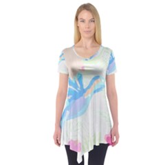 Tropical T- Shirt Tropical Fashion Deforest T- Shirt Short Sleeve Tunic  by maxcute