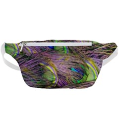 Green Purple And Blue Peacock Feather Waist Bag 