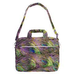 Green Purple And Blue Peacock Feather Macbook Pro 16  Shoulder Laptop Bag by Jancukart