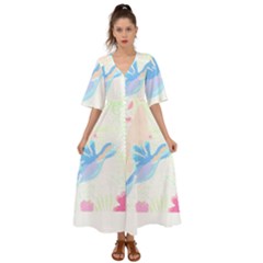 Tropical T- Shirt Tropical Fashion Deforest T- Shirt Kimono Sleeve Boho Dress by maxcute