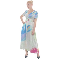 Tropical T- Shirt Tropical Fashion Deforest T- Shirt Button Up Short Sleeve Maxi Dress by maxcute