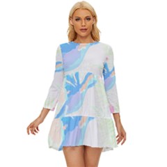 Tropical T- Shirt Tropical Fashion Deforest T- Shirt Long Sleeve Babydoll Dress by maxcute