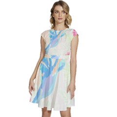 Tropical T- Shirt Tropical Fashion Deforest T- Shirt Cap Sleeve High Waist Dress