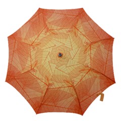 Orange Leaves Colorful Transparent Texture Of Natural Background Hook Handle Umbrellas (large)