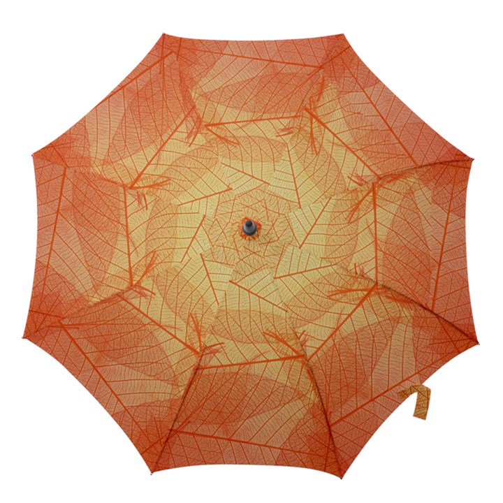 Orange Leaves Colorful Transparent Texture Of Natural Background Hook Handle Umbrellas (Large)