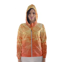 Orange Leaves Colorful Transparent Texture Of Natural Background Women s Hooded Windbreaker