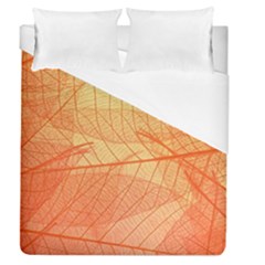 Orange Leaves Colorful Transparent Texture Of Natural Background Duvet Cover (queen Size)