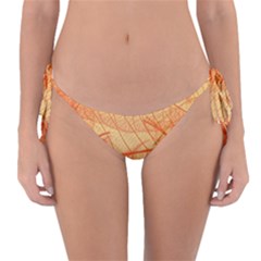 Orange Leaves Colorful Transparent Texture Of Natural Background Reversible Bikini Bottom