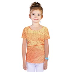 Orange Leaves Colorful Transparent Texture Of Natural Background Kids  One Piece Tee