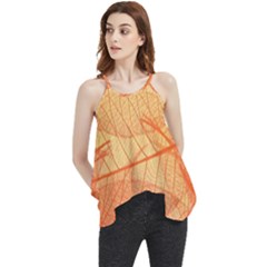 Orange Leaves Colorful Transparent Texture Of Natural Background Flowy Camisole Tank Top by Jancukart