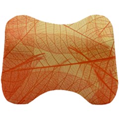 Orange Leaves Colorful Transparent Texture Of Natural Background Head Support Cushion by Jancukart