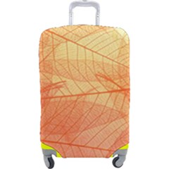 Orange Leaves Colorful Transparent Texture Of Natural Background Luggage Cover (large) by Jancukart