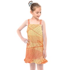 Orange Leaves Colorful Transparent Texture Of Natural Background Kids  Overall Dress