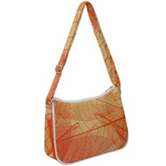 Orange Leaves Colorful Transparent Texture Of Natural Background Zip Up Shoulder Bag