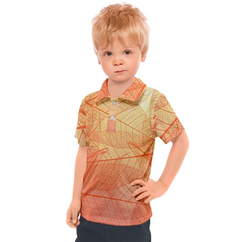 Orange Leaves Colorful Transparent Texture Of Natural Background Kids  Polo Tee by Jancukart