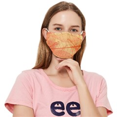 Orange Leaves Colorful Transparent Texture Of Natural Background Fitted Cloth Face Mask (adult)