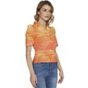 Orange Leaves Colorful Transparent Texture Of Natural Background Puffed Short Sleeve Button Up Jacket View3