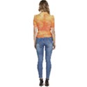 Orange Leaves Colorful Transparent Texture Of Natural Background Puffed Short Sleeve Button Up Jacket View4