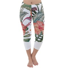 Tropical T- Shirt Tropical Fashion Florealense T- Shirt Capri Winter Leggings  by maxcute