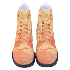 Orange Leaves Colorful Transparent Texture Of Natural Background High-top Canvas Sneakers