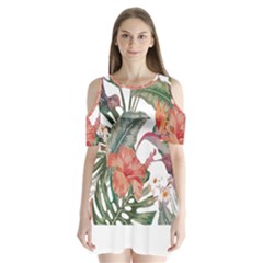 Tropical T- Shirt Tropical Fashion Florealense T- Shirt Shoulder Cutout Velvet One Piece by maxcute