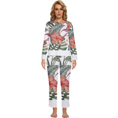 Tropical T- Shirt Tropical Fashion Florealense T- Shirt Womens  Long Sleeve Lightweight Pajamas Set