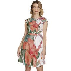 Tropical T- Shirt Tropical Fashion Florealense T- Shirt Cap Sleeve High Waist Dress by maxcute