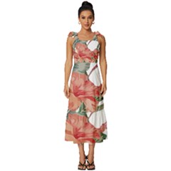 Tropical T- Shirt Tropical Fashion Florealense T- Shirt Tie-strap Tiered Midi Chiffon Dress