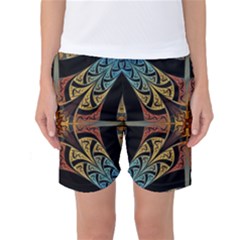 Abstract, Pattern Arabesque Design Tile Decoration Seamless Women s Basketball Shorts