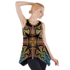 Abstract, Pattern Arabesque Design Tile Decoration Seamless Side Drop Tank Tunic