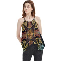 Abstract, Pattern Arabesque Design Tile Decoration Seamless Flowy Camisole Tank Top by Jancukart