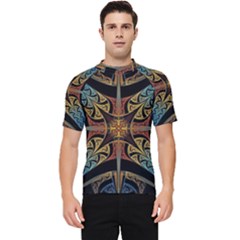 Abstract, Pattern Arabesque Design Tile Decoration Seamless Men s Short Sleeve Rash Guard