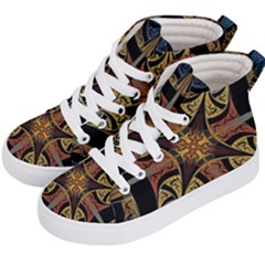 Abstract, Pattern Arabesque Design Tile Decoration Seamless Kids  Hi-top Skate Sneakers