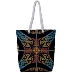 Abstract, Pattern Arabesque Design Tile Decoration Seamless Full Print Rope Handle Tote (small) by Jancukart