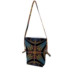 Abstract, Pattern Arabesque Design Tile Decoration Seamless Folding Shoulder Bag