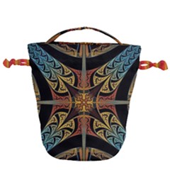 Abstract, Pattern Arabesque Design Tile Decoration Seamless Drawstring Bucket Bag