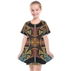 Abstract, Pattern Arabesque Design Tile Decoration Seamless Kids  Smock Dress