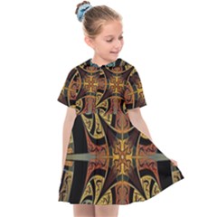 Abstract, Pattern Arabesque Design Tile Decoration Seamless Kids  Sailor Dress