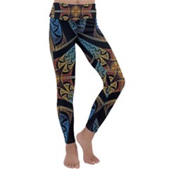 Abstract, Pattern Arabesque Design Tile Decoration Seamless Kids  Lightweight Velour Classic Yoga Leggings