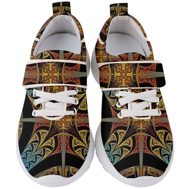 Abstract, Pattern Arabesque Design Tile Decoration Seamless Kids  Velcro Strap Shoes